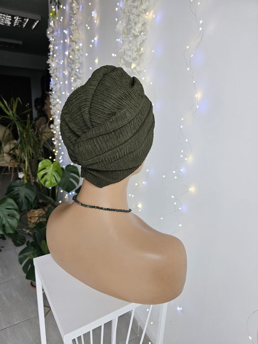 Wygodny turban czapka Sia butelkowa zielen