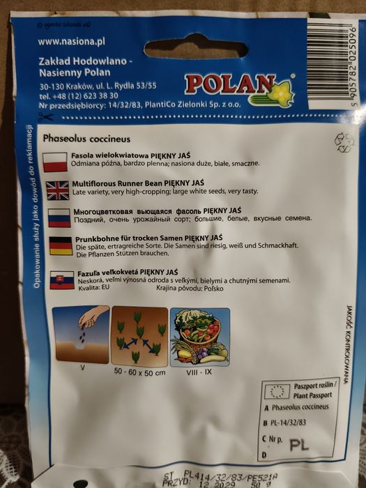 Fasola tyczna Piękny Jaś