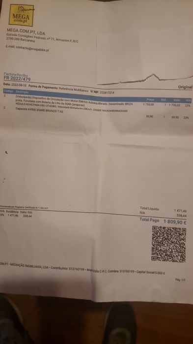 Venda de mota electrica marca Briza cor preta e bateria de lítio. Tudo