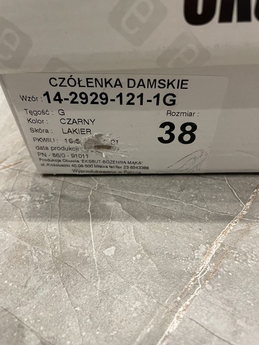 Czółenka Damskie czarne rozmiar 38