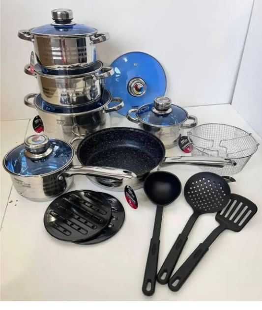 Набор кастрюль Zepline 18 предметов | Нержавейка, Индукция (Германия)