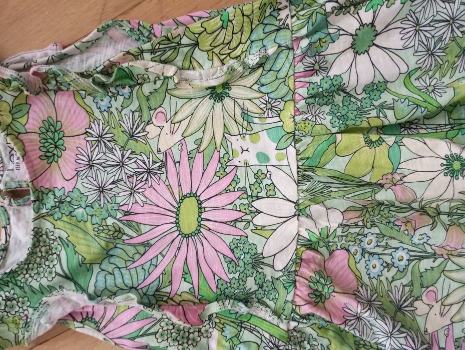 Next tunika 116 w króliczki i kotki