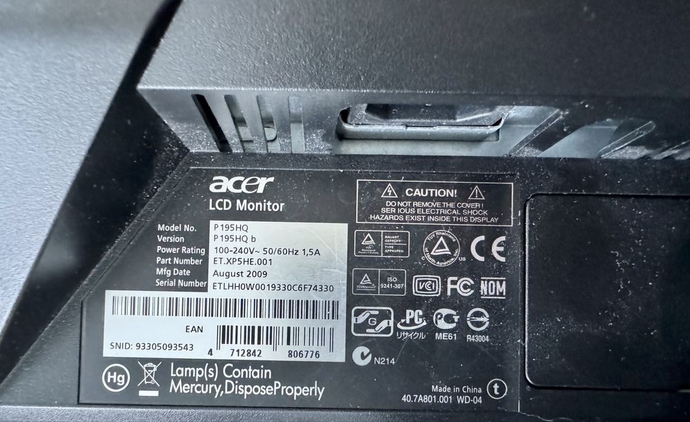 Монітор ACER P195HQ