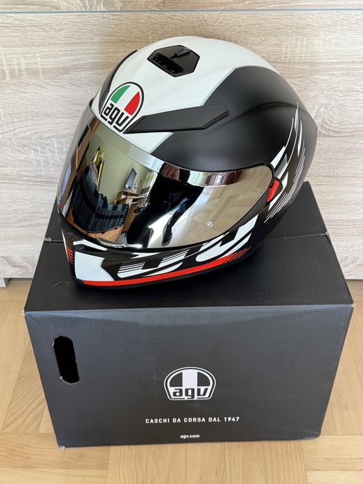 Kask AGV K-5 S DarkStorm Matt Black/Red M/L