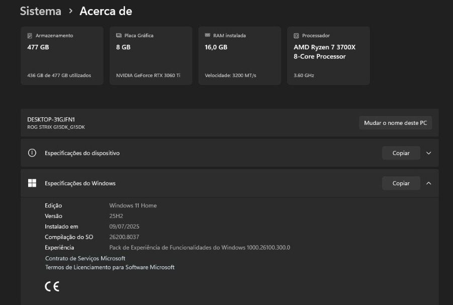 PC Gaming Ryzen 7 + RTX 3060 Ti + 16GB RAM