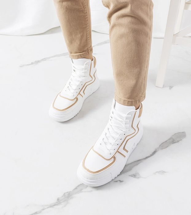 Białe sneakersy za kostkę Roseda