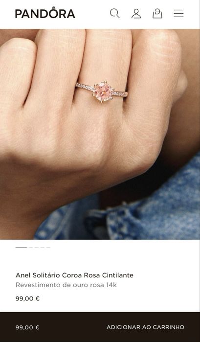 Pandora Crown pink golden Ring