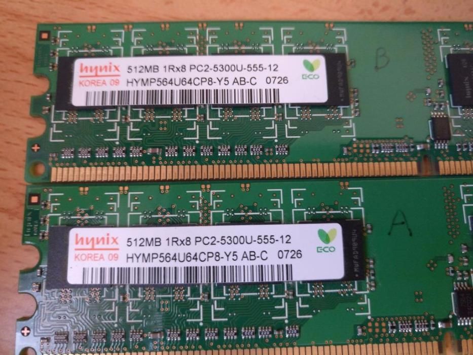 Memorias PC 2x512MB dual channel ddr2