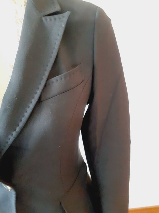 Blazer preto cintado Kocca