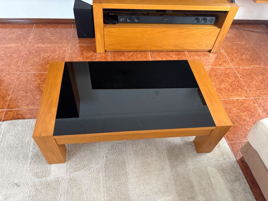 Móvel tv mesa de centro 2 móveis de parede