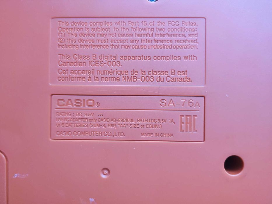 Синтезатор Casio SA-76AH7