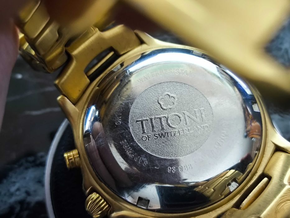 Titoni Chronograph Automatic Swiss Made Self Winding Gold Plated идеал