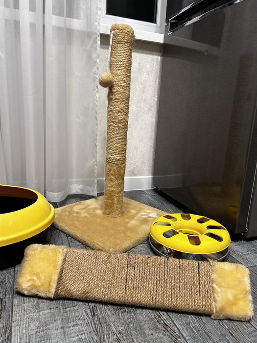 Набор для кота(когтеточки,игрушки,лоток)цена за все
