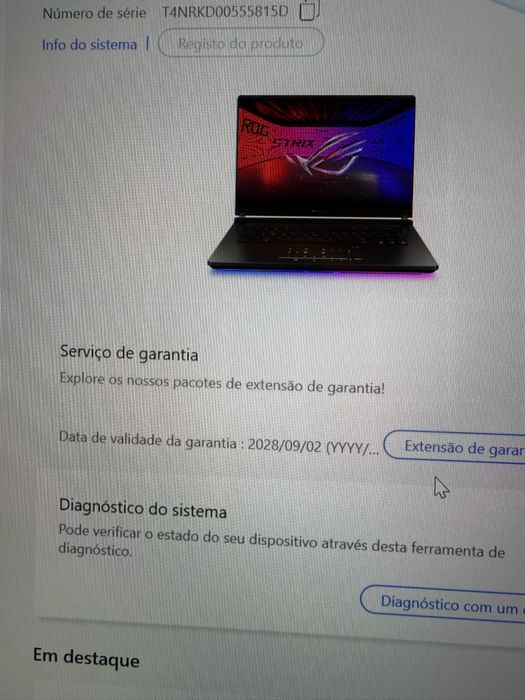 Portátil Gaming  Asus Rog Strix Scar 16 RTX 5090