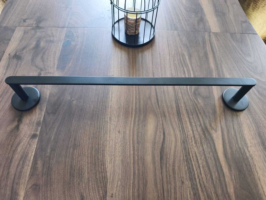 Toalheiro metal preto novo com 55 cm para wc - ainda na caixa original