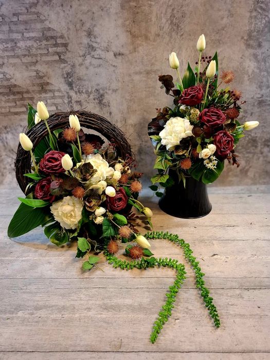 Komplet nagrobny na cmentarz bukiet kompozycja stroik