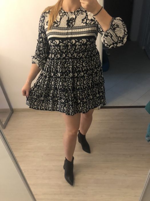 Nowa sukienka boho rozkloszowana 40 mini