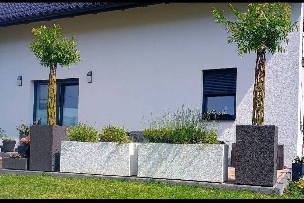 Lekkie donice doniczki termo ozdoba tarasowa skrzynia ogrodowa donica