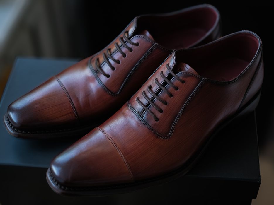 Loake Larch Oxford 41 UK 7 kasztanowe oxfordy buty garniturowe