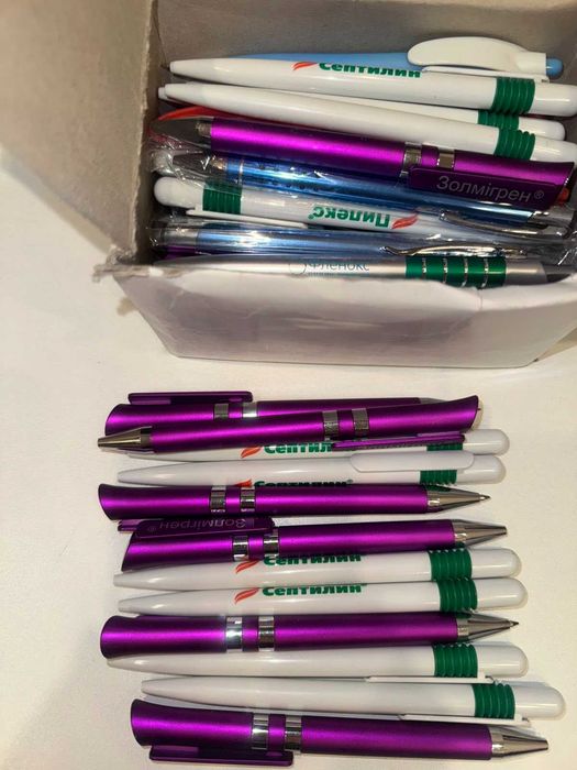 Ручки шариковые с синей пастой