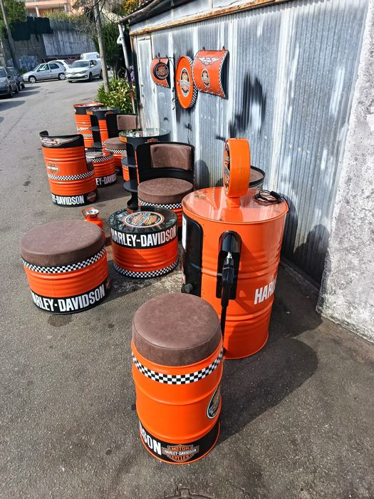 Mobiliário Bidões personalizados Harley Davidson (ler descrição)