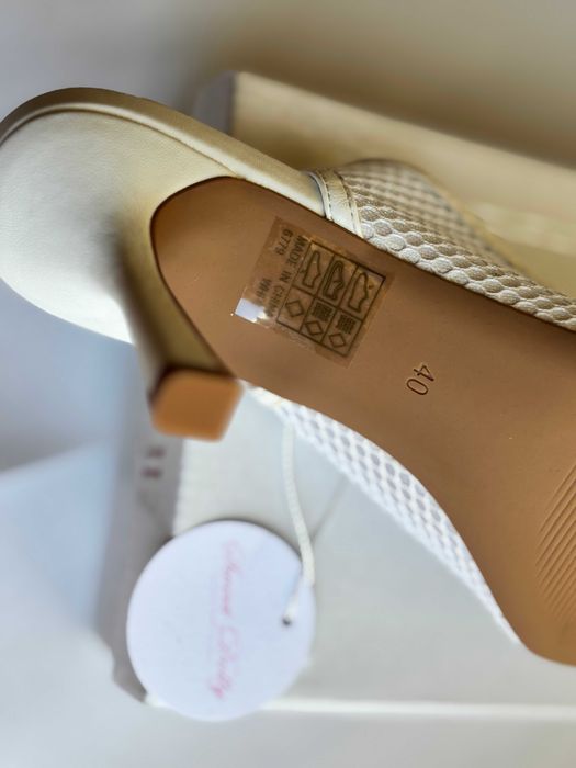 Sapatos Brancos em Rede Mesh - Slingbacks - Estilo noiva Tam38 e 40