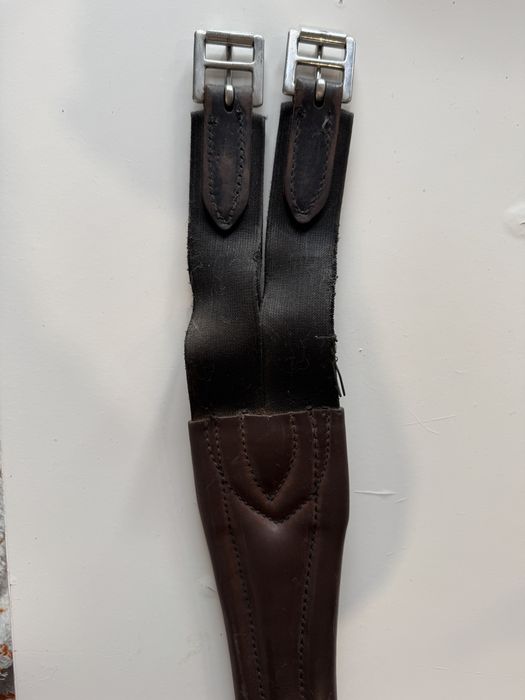 Popręg Lemetex 110 cm skórzany brąz anatomiczny