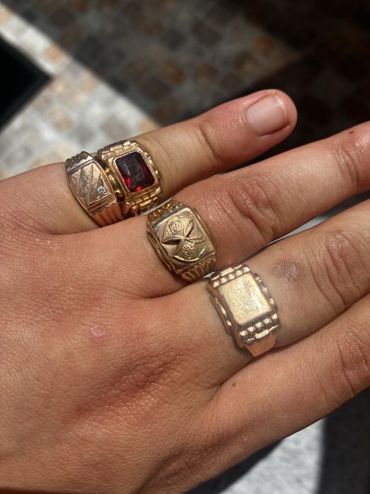 Conjunto aneis de ouro 9k