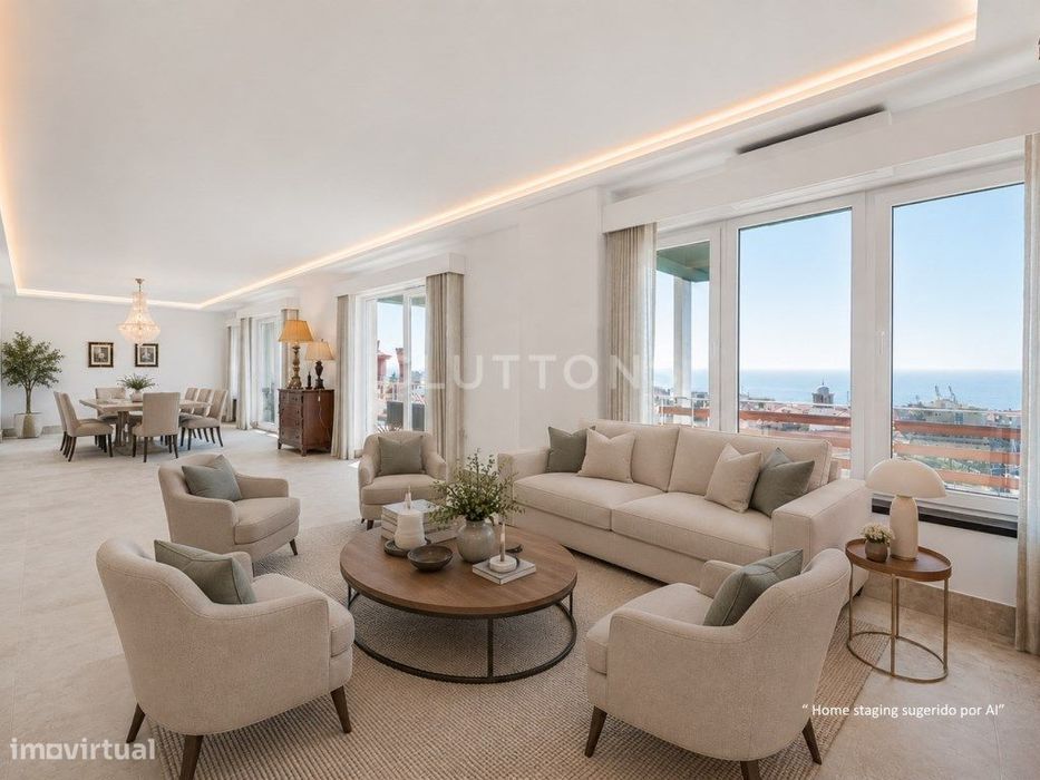 Vá a pé para a praia, Penthouse T4, Terraço e Vista Oceano, Parede