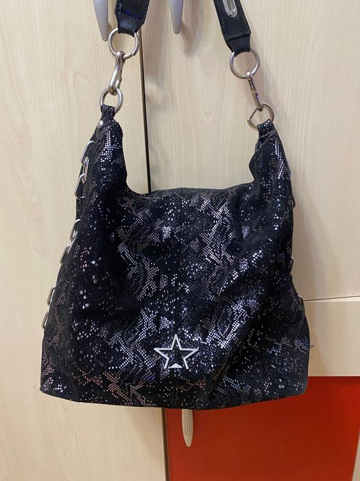 Велика шкіряна сумка P&E нарядна блискуча