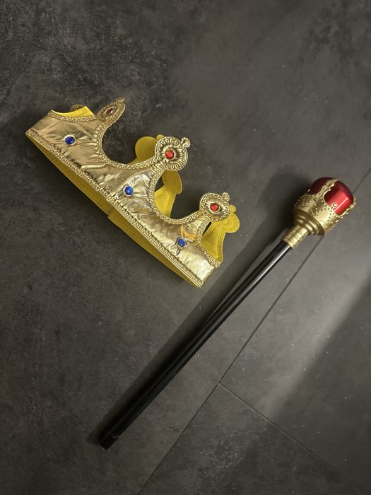 Król Jasełka 116 cm przebranie strój kostium welurowa peleryna dł.80cm