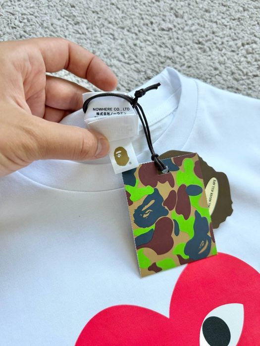 Футболка Bape & Play Comme des Garcons