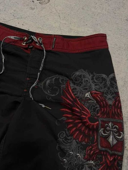 Czarne szorty Affliction 36 baggy jorts skate y2k swag alternative