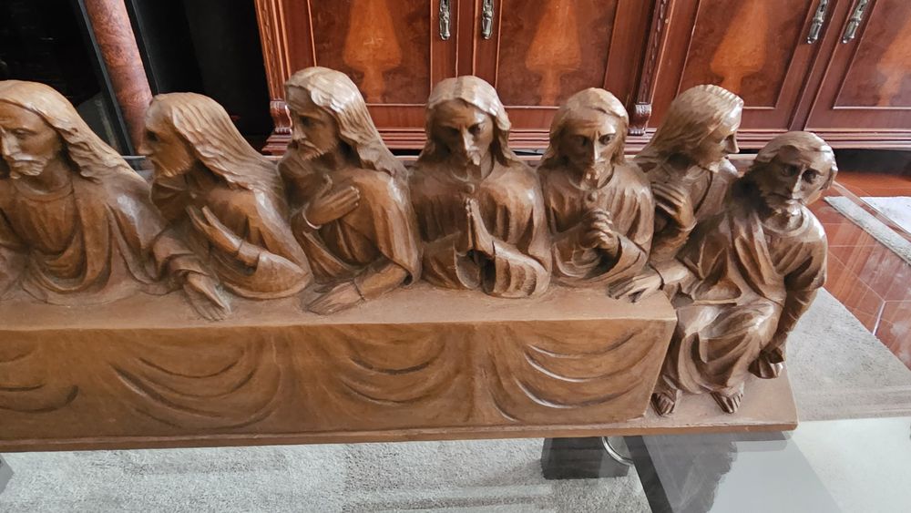 Última Ceia - Escultura em Madeira