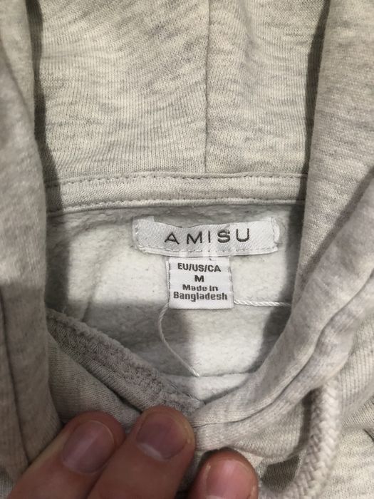 ZARA BASIC (Moversized/L) Amisu худи мужское на флисе светло-серое коф