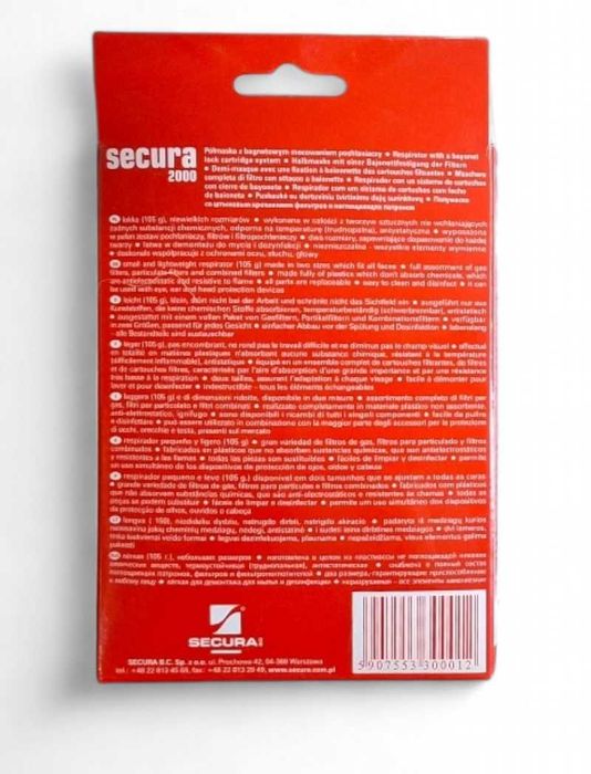 Półmaska z bagnetowy mocowaniem pochłaniaczy Secura 2000 I Nowa !