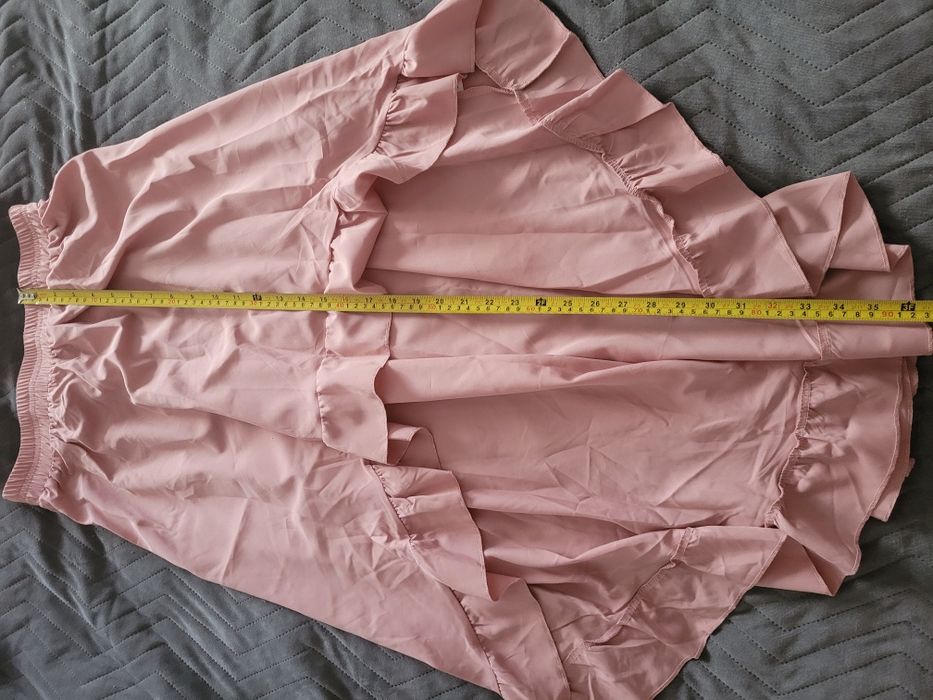 Dwuczęściowy komplet bluzka hiszpanka i asymetryczna spódnica L