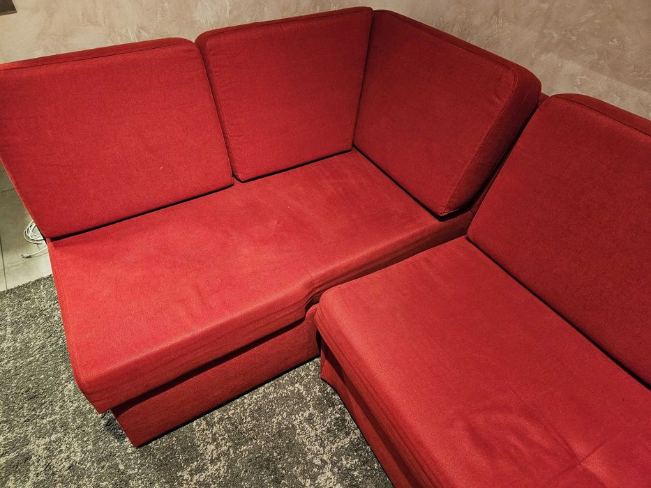 Kanapa narożnik czerwony 1,5x2,35 m