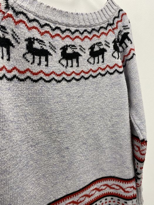 Damski sweter świąteczny szary z reniferami