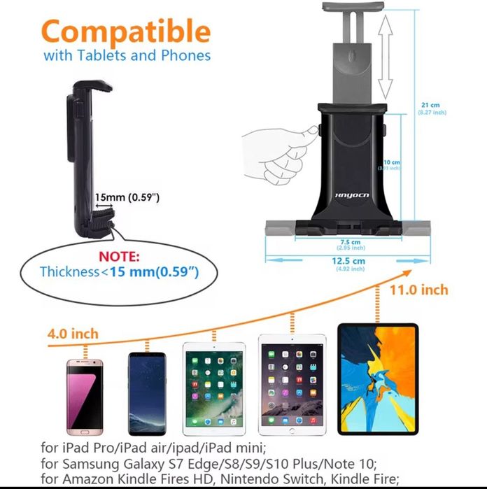 Nowy uchwyt samochodowy na smartfon/tablet 4"-11"mocny.Wysyłka InPost