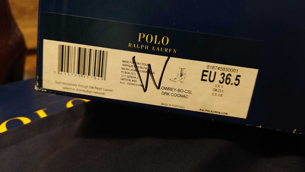 Buty damskie kowbojki sztyblety botki Polo Ralph Lauren 36.5 23.5cm