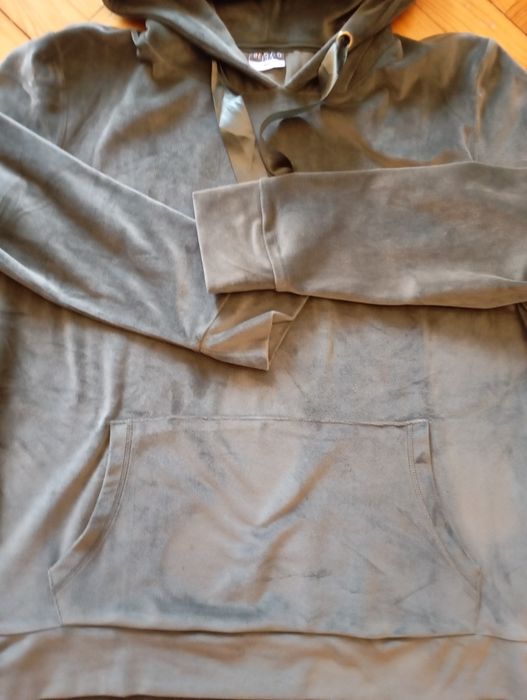 Bluza welurowa XXL butelkowa zieleń