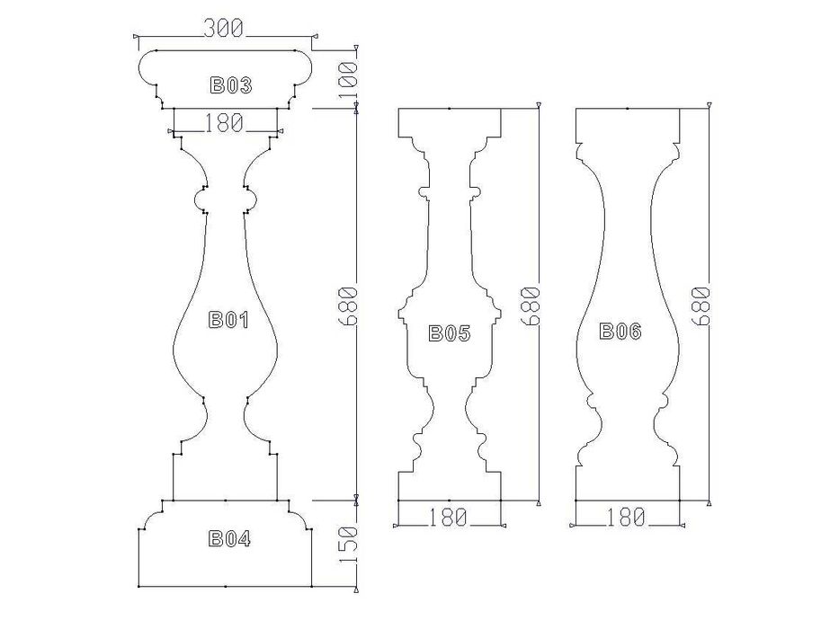 72. Tralka z piaskowca B01 | 68×18×18 cm | Balustrada kamienna |