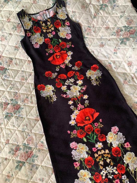 Платье с маками вискоза Турция.