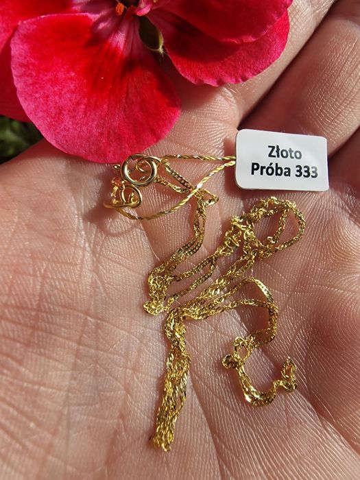 Nowy złoty łańcuszek naszyjnik 333 8k splot singapur celebrytka 42,5cm