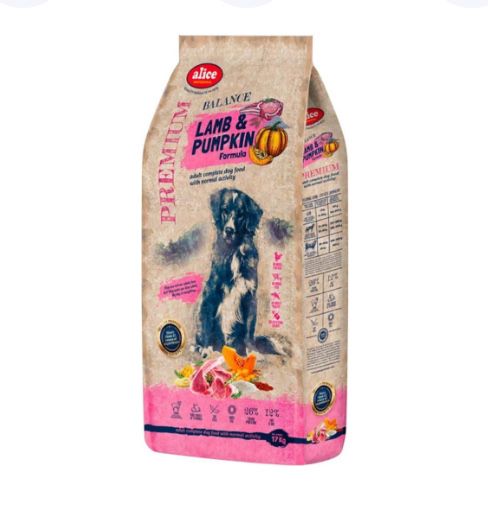 Преміум корм для собак Alice Premium Balance (баранина та гарбуз) 17кг