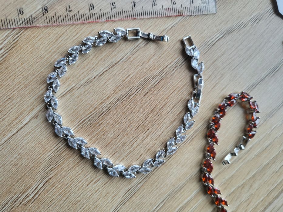 Bransoletka z cyrkoniami srebrna