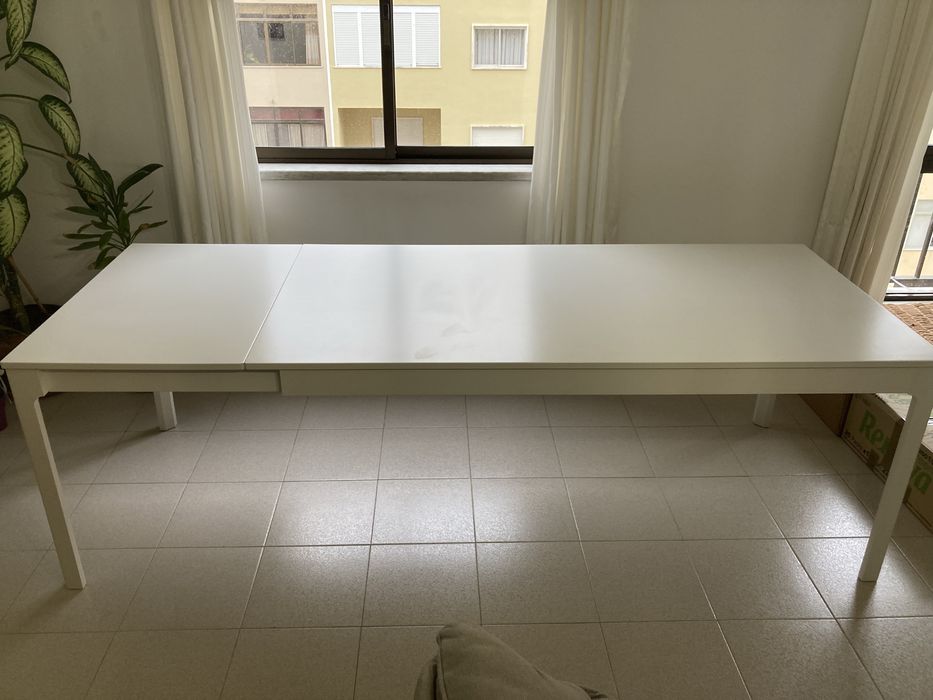 Mesa de Sala EKEDALEN Branca 180/240 x 90 cm