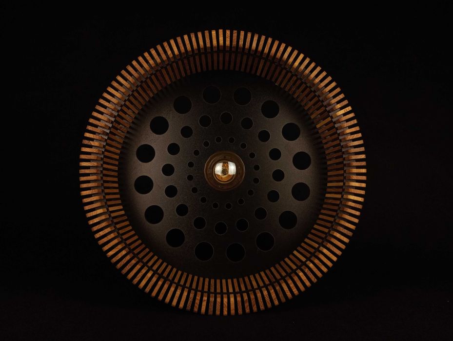 Lampa wisząca drewniana  dębowa lamele