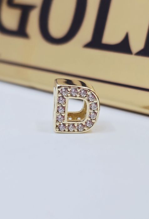 Złoty charms litera D próba 585 14k